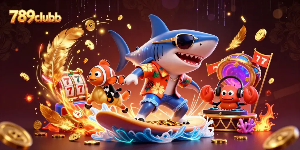 Experience the excitement of 789clubb with vibrant casino characters and slot reels.