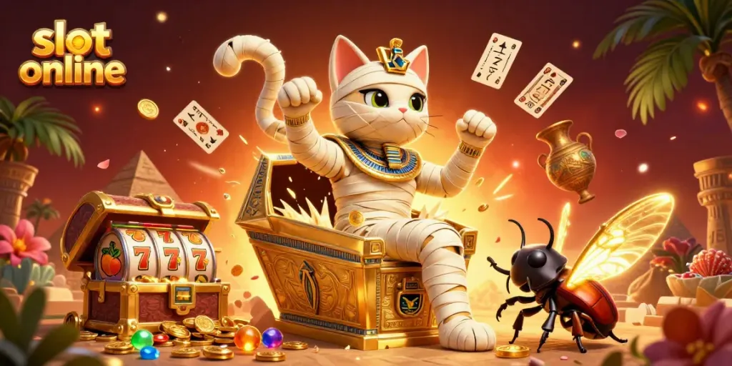 Experience thrilling gameplay and jackpot excitement in slot online with vibrant characters and symbols.