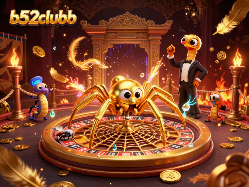 Bets in b52clubb at a roulette wheel web, depicting vibrant casino elements and action.