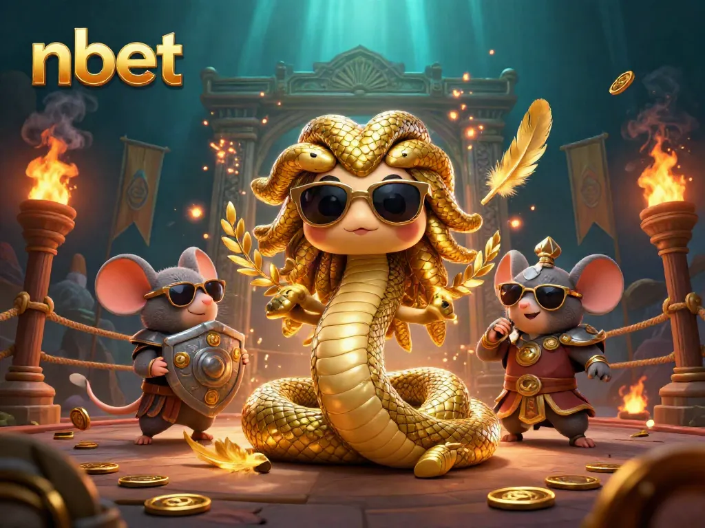 Experience the thrill of betting at nbet with a vibrant 3D Medusa casino scene.