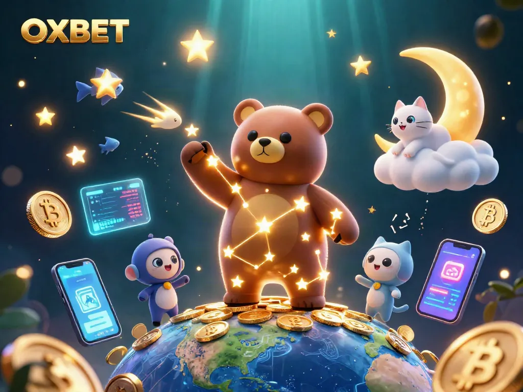 Engage in thrilling games at OXBET while exploring vibrant celestial themes and cryptocurrency elements.