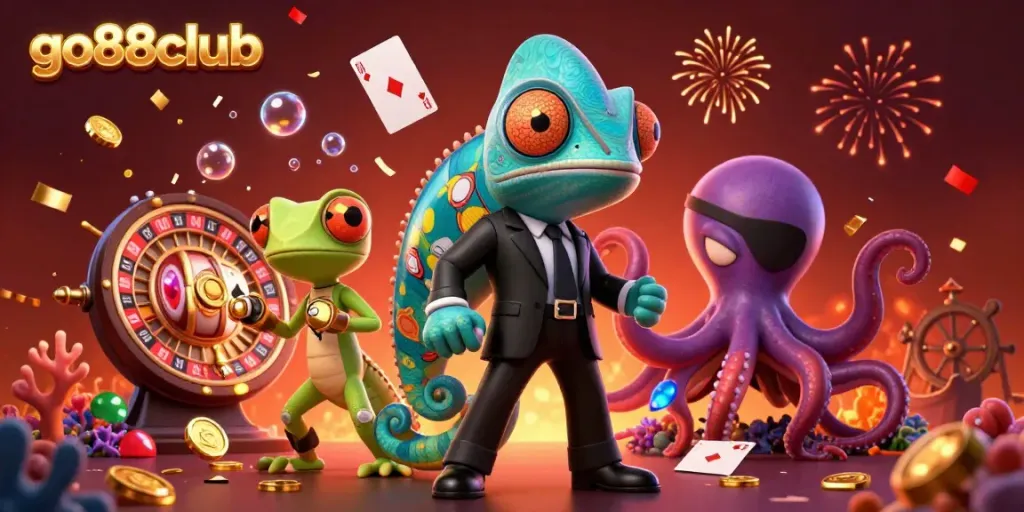Experience thrilling gaming at go88club with vibrant characters and dynamic casino elements.