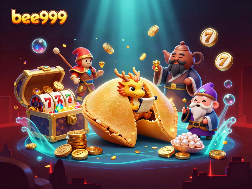 Engage in thrilling action with bee999's dynamic online casino scene featuring vibrant characters and exciting elements.
