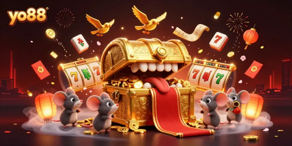 Engage with yo88's thrilling slot experience from a treasure chest filled with riches.