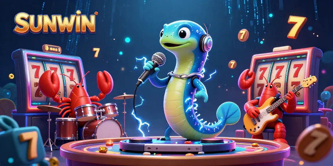 Experience the excitement of SUNWIN through vibrant 3D casino characters engaging with thrilling slot games.