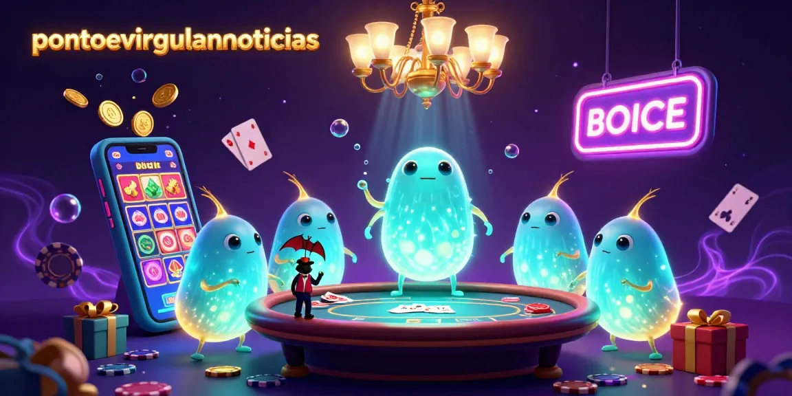 Experience the vibrant energy of pontoevirgulanoticias in this glowing casino scene with animated glowworms, captivating slot games, and more.