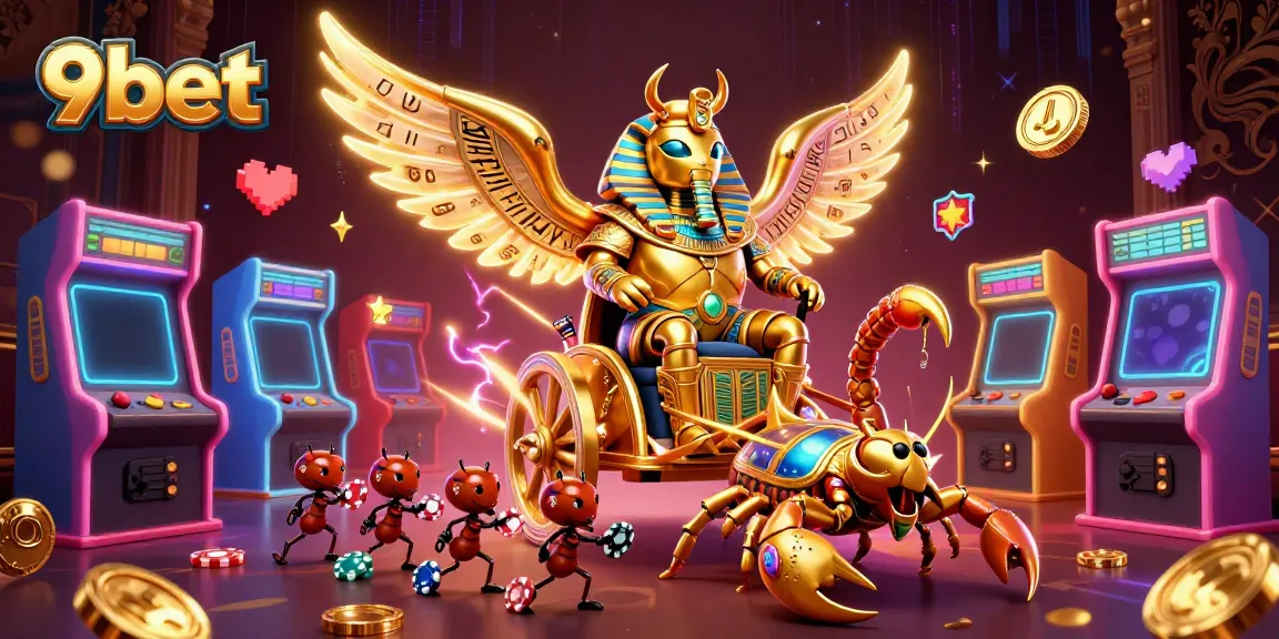 Experience the thrill of 9bet gaming with dynamic 3D characters in a vibrant casino setting.