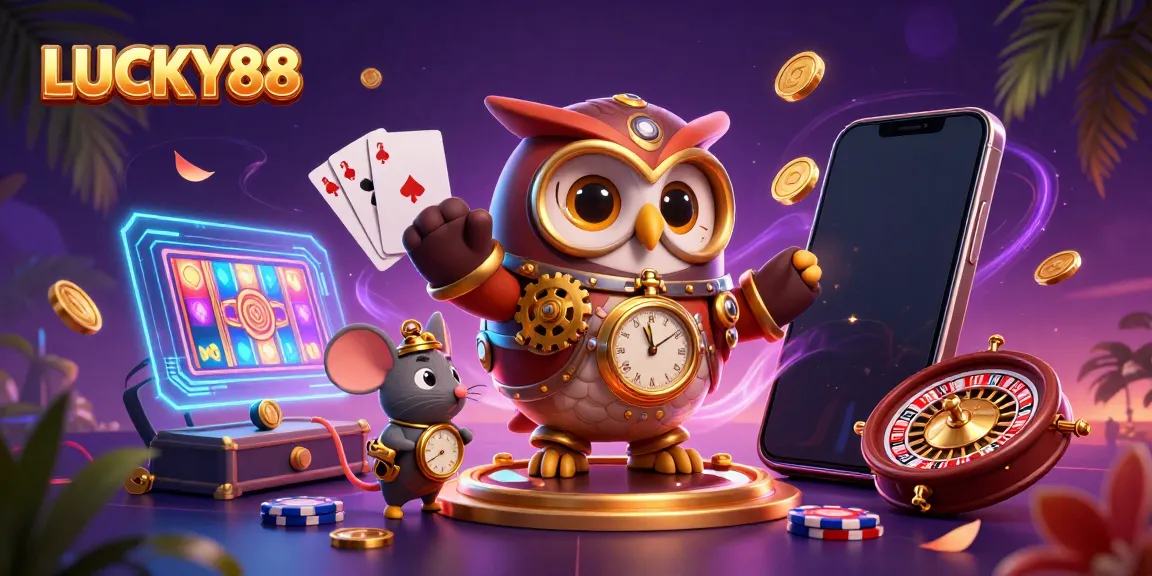 Experience the vibrant casino world of LUCKY88 with colorful slot games, enriching gameplay, and dynamic characters.