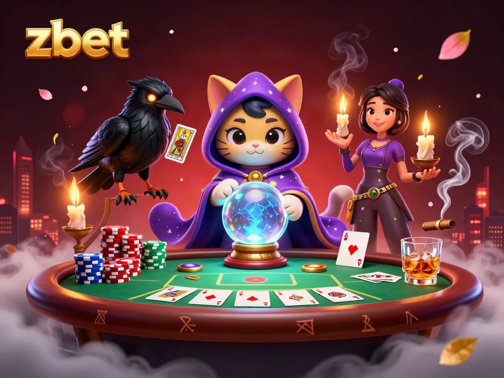 Experience thrilling gaming with zbet's vibrant casino scene featuring mystical characters and rich game elements.