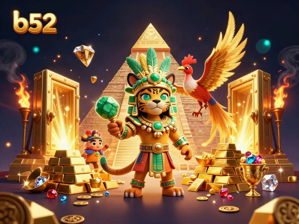 Engage in thrilling gameplay at b52 casino with Mayan priest and golden treasures.