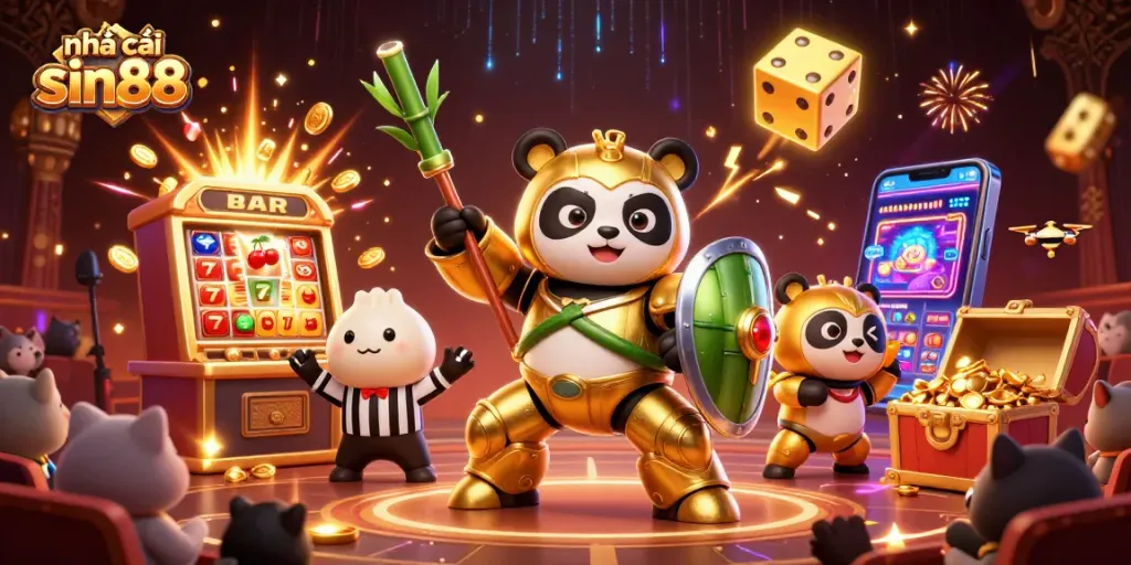 Engage with the vibrant world of nhà cái sin88 through this animated 3D scene of casino excitement.