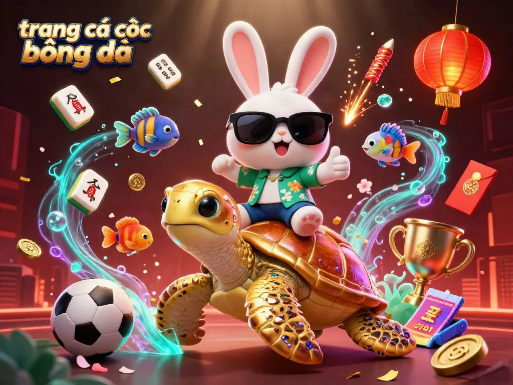 Experience thrilling sports betting action on trang cá cược bóng đá with a lucky rabbit and sea turtle celebration.
